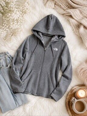 Women's The North Face Gray Full-Zip Hoodie Size Large